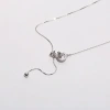 S925 sterling silver French simple and versatile style, double-ring niche light luxury design, summer collarbone chain, a gift for your girlfriend, smiling slightly Specification image